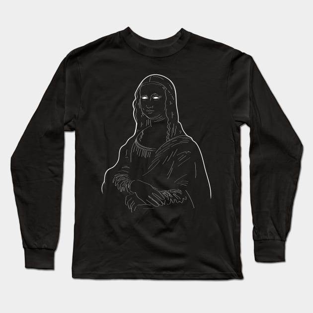 Mona White Eyes Long Sleeve T-Shirt by Frajtgorski